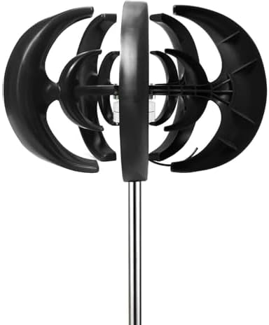 DIY Vertical Axis Wind Turbine Kit - 12V Black Wind Power Generator, Eco-Friendly Kids' Windmill Model with Three-Phase Permanent Magnet, Perfect for Home Projects & Eonal Night Light.