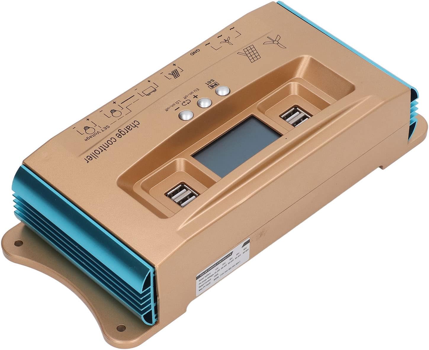 MPPT Solar Charge Controller Advanced Overcharge Protection Solar Panel Regulator for RV Home Systems 12V 24V 36V 48V 60V PC Material (100A)