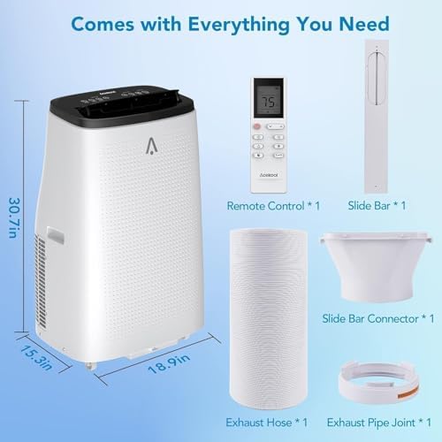 GarveeHome Portable Air Conditioner, Energy Efficient 14000 BTU AC, Window Kit & 24H Timer, Dehumidifier & Fan Modes, Portable AC for Apartment.
