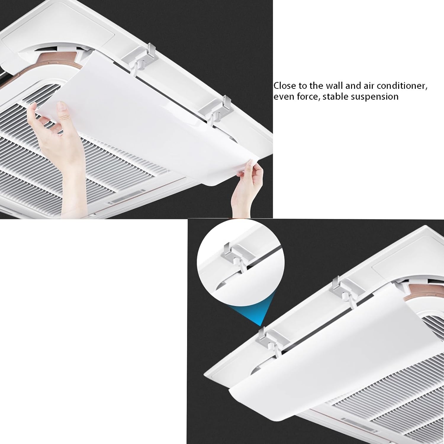 Air conditioning deflector 4 Pcs Air Conditioner Deflector for Ceiling Central Air Conditioning,Prevent The Air From Blowing Straight,Angle Adjustable,Suitable for 17.7-23.6Inch