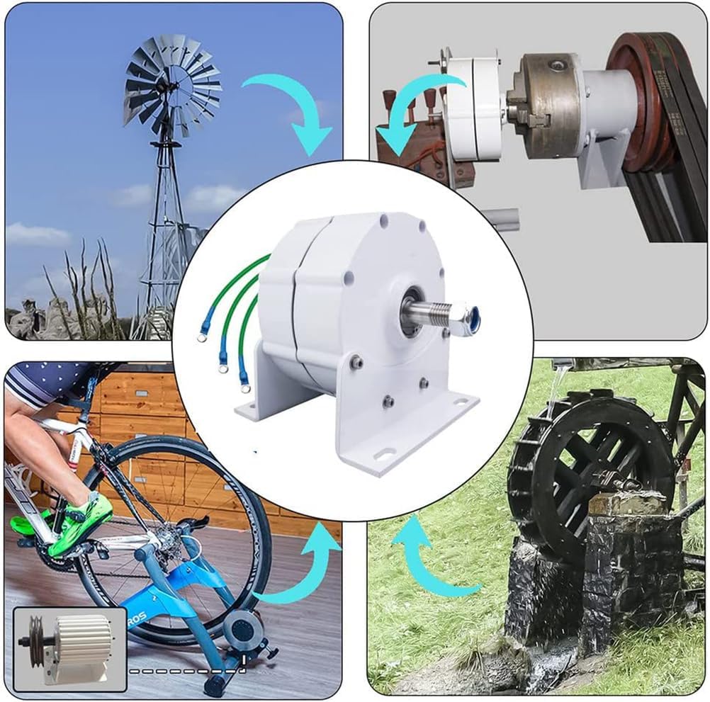 Portable Vertical Wind Power Turbine Generator Kit Low RPM 12V-220V Gearless Permanent Magnet AC Alternators (12000W)