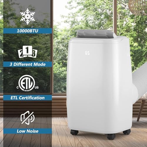 DORTALA 1,0000 BTU Portable Air Conditioner, 3-in-1 AC Unit with Remote Control, Dehumidifier, 3 Fan Speeds & Sleep Mode, Window Kit, Quiet AC Cools Rooms to 350 sq. ft