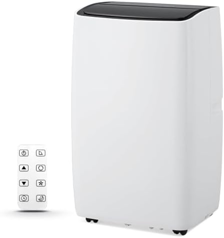 Portable Air Conditioner 12000BTU(ASHRAE) with Remote Control and 24H Timer, 3 IN 1 Low Noise Portable AC Unit with Dehumidifier and Fan, up to 550Sq. Ft. For Bedroom, Living Room, Office