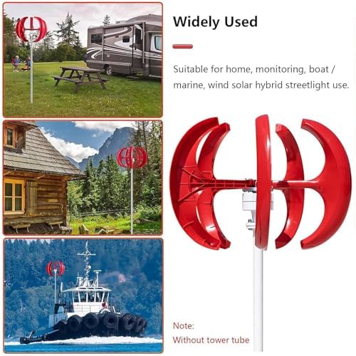 12000W Wind Turbine Generator - 12V/24V 5 Blades, Permanent Magnet, Three-Phase AC, Ideal for Home & Street Lighting, Efficient Renewable Energy Solution, White