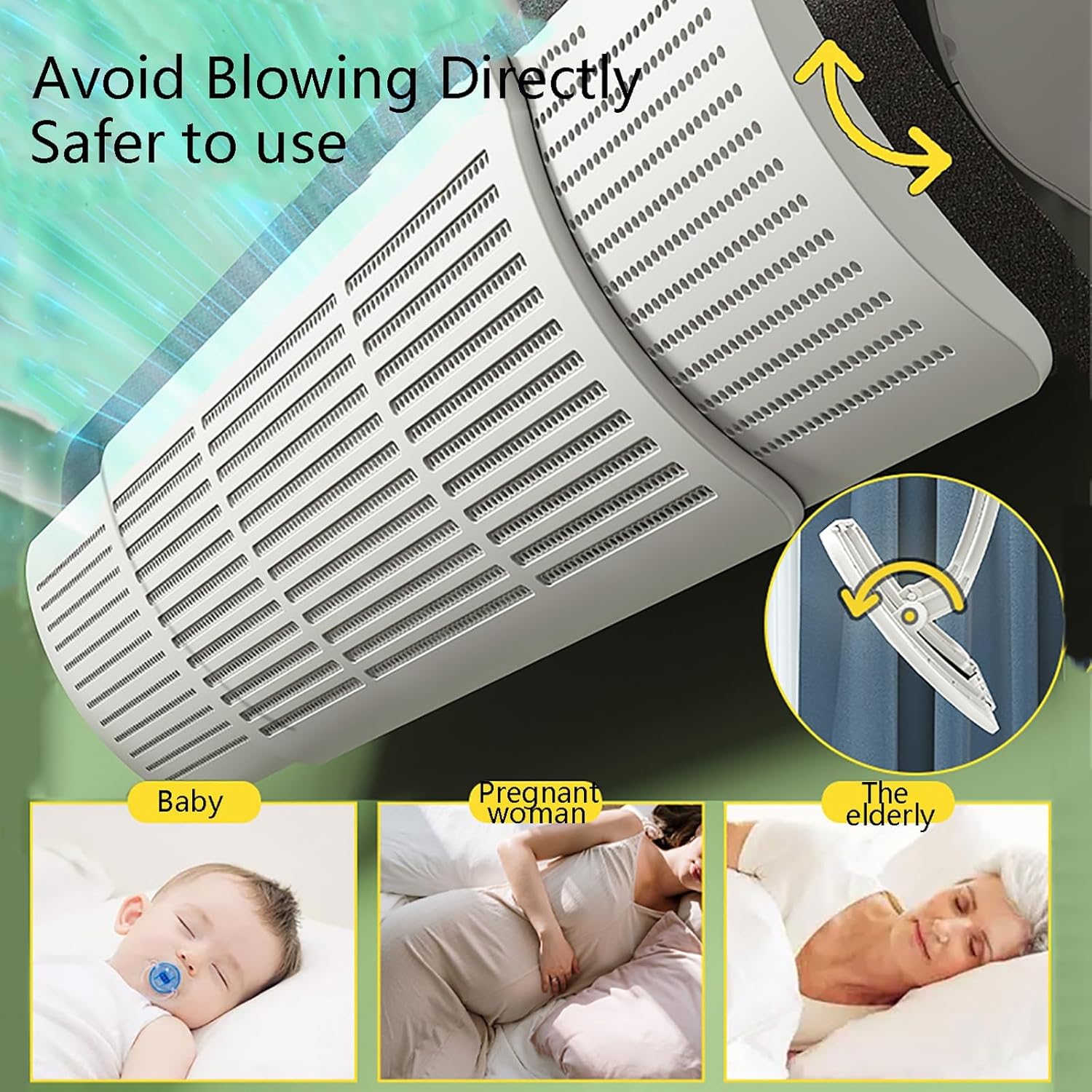 AC Split Unit Flow Deflector,Retractable Air Conditioner Air Deflector,Adjustable Vent Deflectors,Anti-Condensation,Prevent Direct Blowing