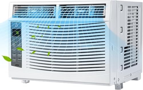6,000 BTU Window Air Conditioner,AC Window Unit Cool up to 250 Sq. Ft w/Romote Controls & 4 IN 1 Cooling, Dry, Fan, and Auto Mode, Low Noise,Perfect for Small Bedroom, Living Room, Home,Office