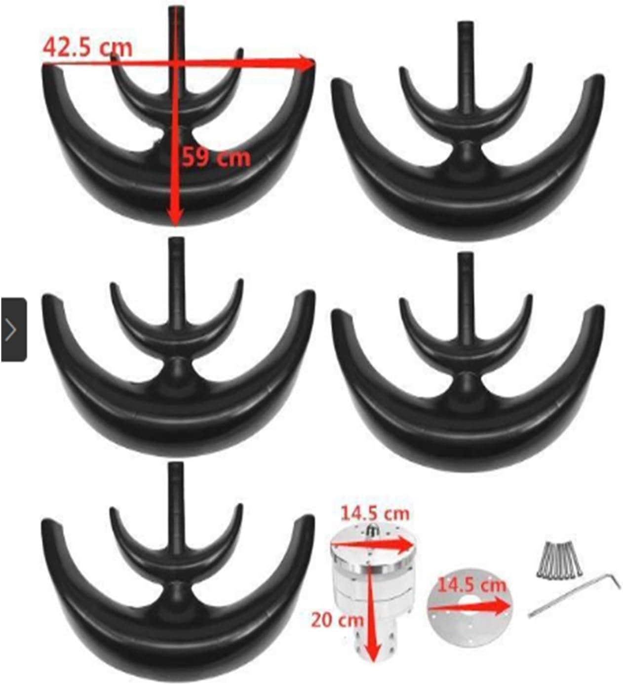 Wind Generator, 1000W Wind s Kit 5 Blades Power Generator for Boat Charging Black Lantern Type Industrial Energy Equipment Wind Generator,Wind Turbines(1000w)