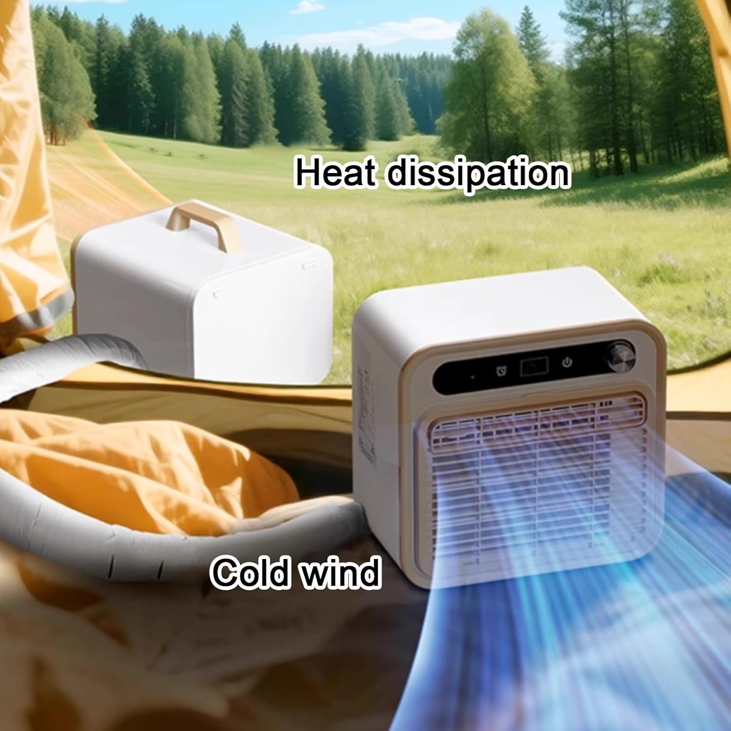 Small Portable Ac Unit Split Structure 12h Timer Desk Air Conditioner no Water with Touch and Remote Control for Rooms Offices Camping