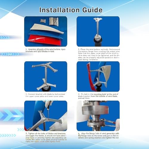 20000W Vertical Wind Turbine Generator Kit with 3-Blade Helix Design & MPPT Controller for Home, Street, Chalet, Boat Lighting - Efficient Renewable Energy Solution (White, 24V)