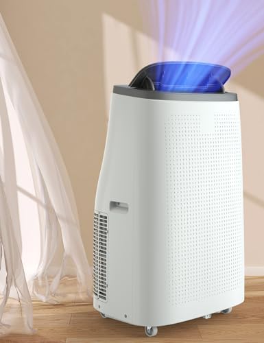 14000 BTU Portable Air Conditioner - 3 in-1 Cooling, Dehumidifier & Fan with Quiet Operation, Sleep Mode, 24H Timer & Energy Savings, for Rooms Up to 700 Sq.Ft, Includes Remote Control, Reusable Filt