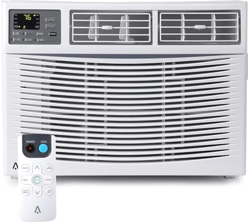12,000 BTU Window Air Conditioner, AC Window Unit with Remote Control, Cools Up to 550 Sq. Ft., Eco Mode, Quiet Operation, 3 Fan Speeds, Auto Restart, for Bedroom, Living Room