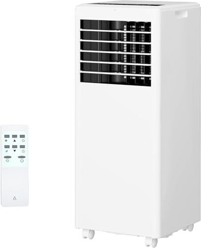 8000 BTU Portable Air Conditioner, Room Air Conditioner with Cooling, Dehumidifier, Fan, Portable AC Units for Room Cooling Up to 350sq.Ft, Remote Control, Sleep Mode, Black Cover