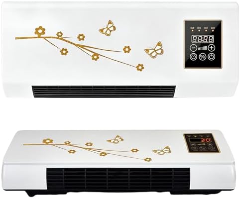 Portable Air Conditioner 2 In1 Mini Wall Mounted Smart Cooling and Heating Air Conditioner Fan for Bedroom Heater AC Unit Heating System Combo for Bathroom Office, RV(Yellow)