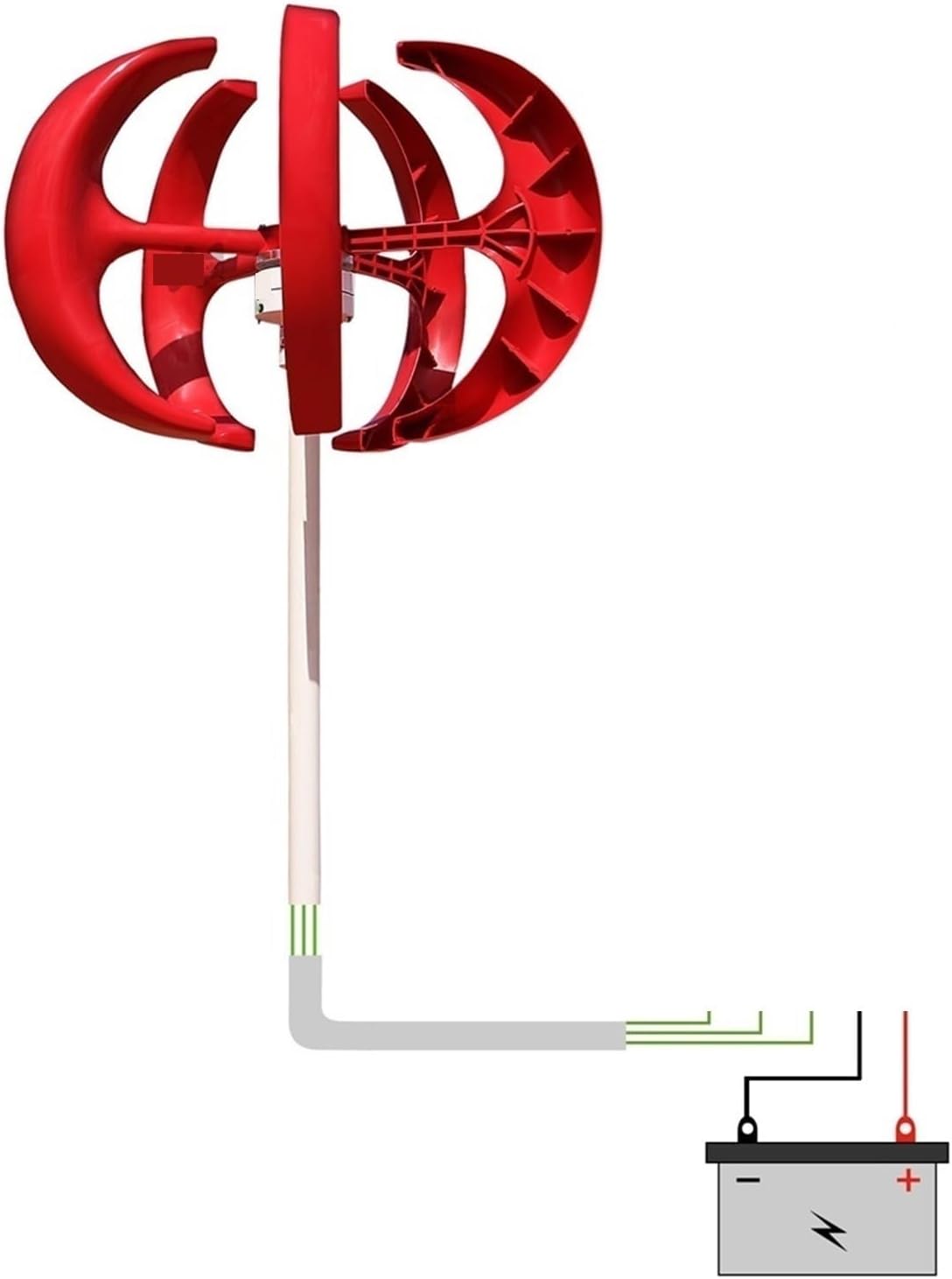 Wind Turbines, 400W 5 Blades 12V 24V Low Wind Speed Start Vertical Wind Turbines nerator Silence Windmill LED Char Indicator(400W White,24V)