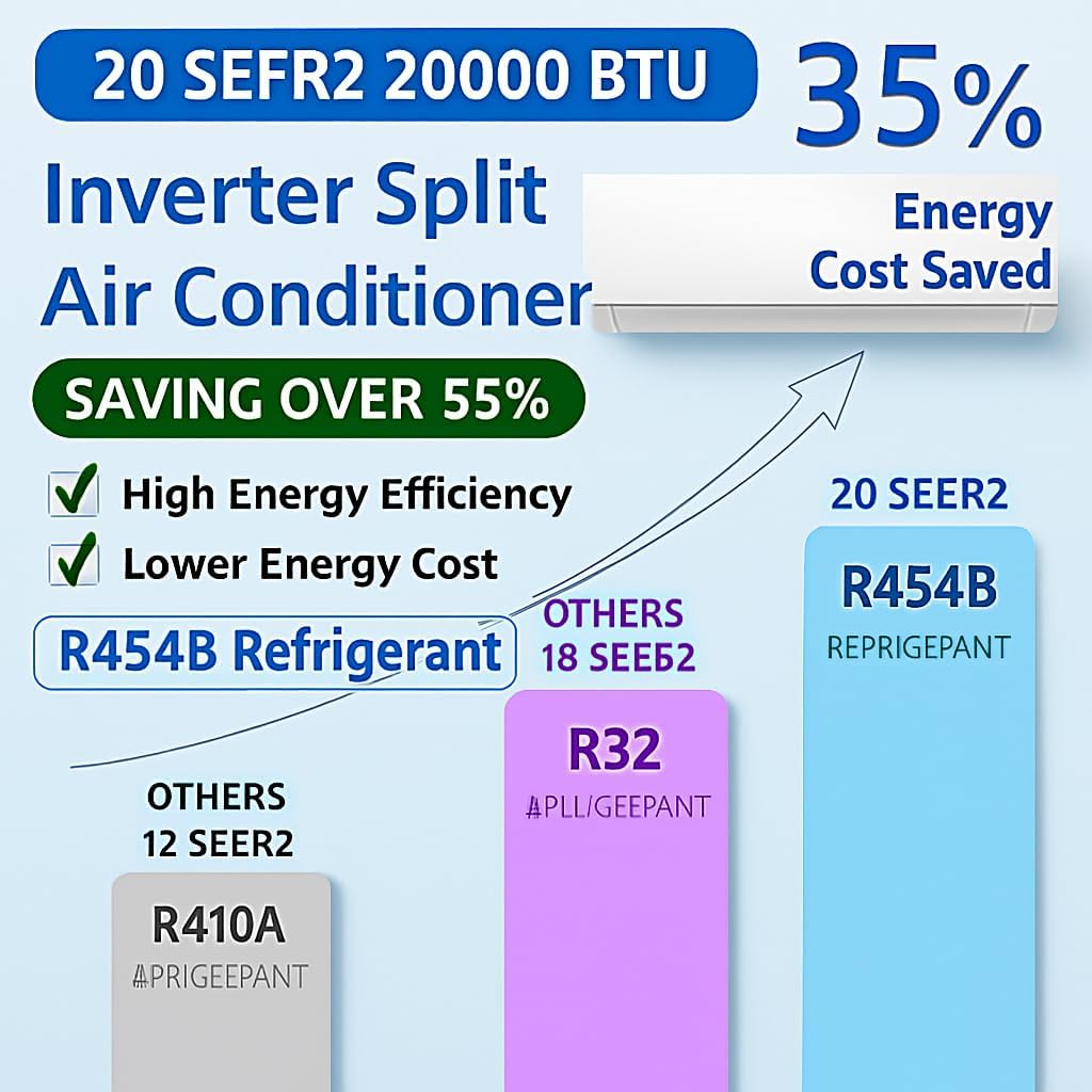 20K Dual 2 Zone Mini Split Air Conditioner and Heater, 20 SEER2 208-230V 9000 + 12000 BTU Wifi Mini Split AC/Heating System Multi Zone, Ductless, Wall Unit, with Installation Kits
