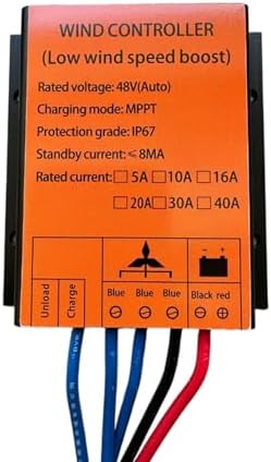 12000W MPPT Wind Turbine Charge Controller, Waterproof IP67, 12V/24V Auto-Compatible for All MPPT Wind Generators - High Efficiency Yellow Model