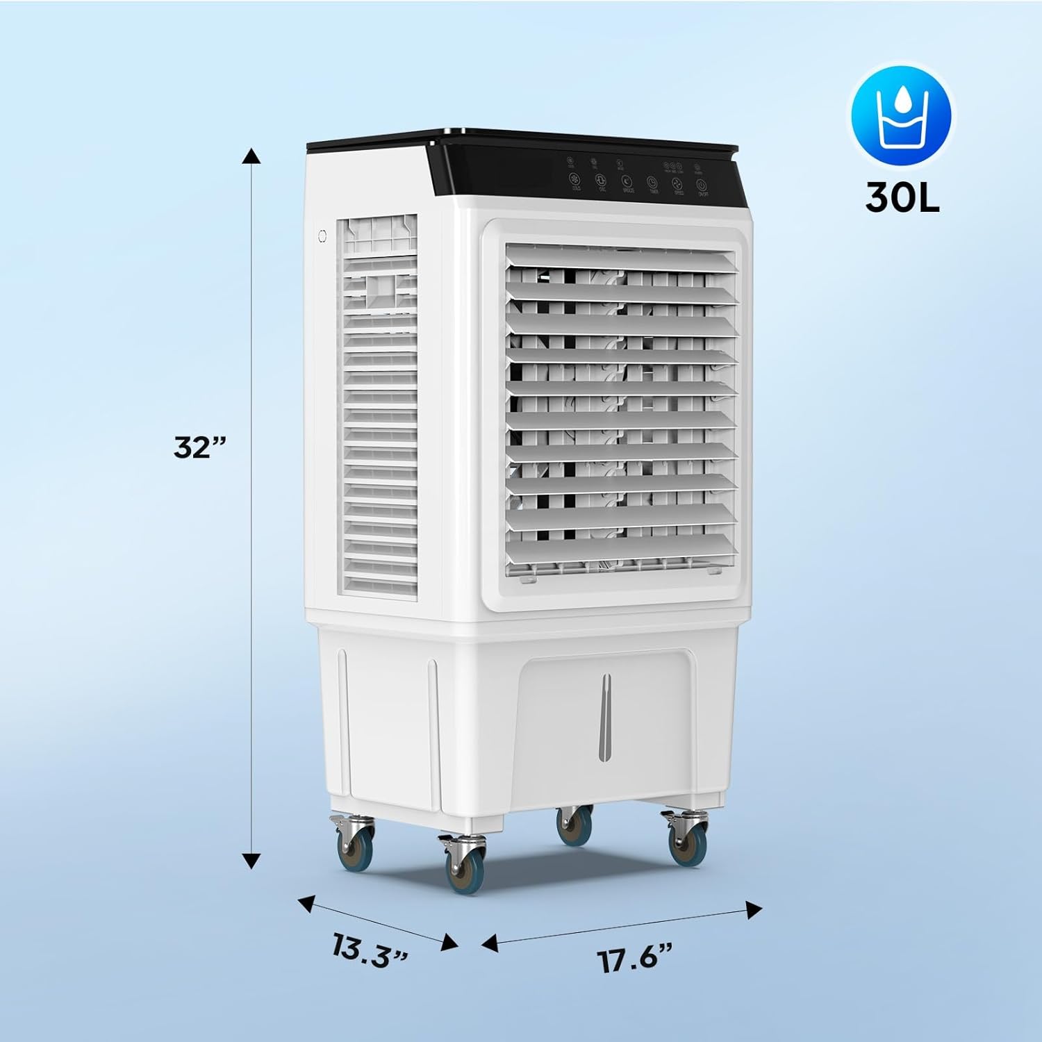 Bonnlo 2300 CFM Swamp Cooler with Remote Control, 3-In-1 Portable Evaporative Air Cooler, Fan & Humidifier with 7.9 Gal Water Tank, 12H Timer, Top Water Adding for Outdoor & Indoor Use