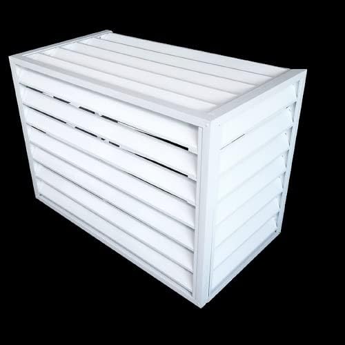 Aluminum Mini Split Air Conditioner Cover Heat Pump Cover for Outside Units White Louver Fence to Hide Air Conditioner Indoor and Outdoor Use