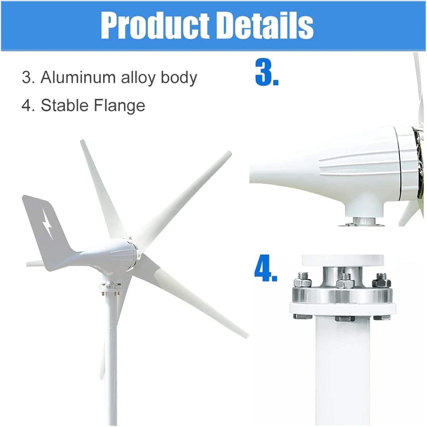 3000W Wind Turbine Generator Windmill Camping Home Appliance Electric Power Generator 24V 48V with MPPT Controller Industrial Energy(with Hybrid Charger,24V)