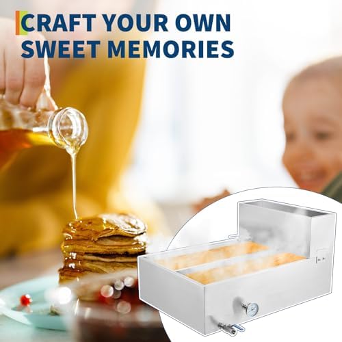 High Capacity Maple Syrup Evaporator Pan - Stainless Steel, 42.7 Gal, Pre-Heating Tank, Thermometer & Drain Valves, Upgraded Seamless Weld, Multi-Heat Compatible, Mini Evaporative Cooler, Size