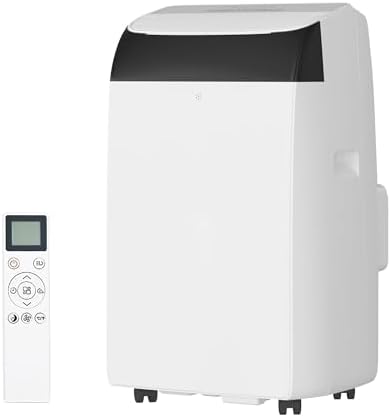 14,000 BTU Portable Air Conditioner with Dehumidifier & Fan, Quiet Portable AC Units for Rooms, Remote, Timer, Auto Swing, Room Air Conditioner Cools Up to 750 Sq.Ft., White Top