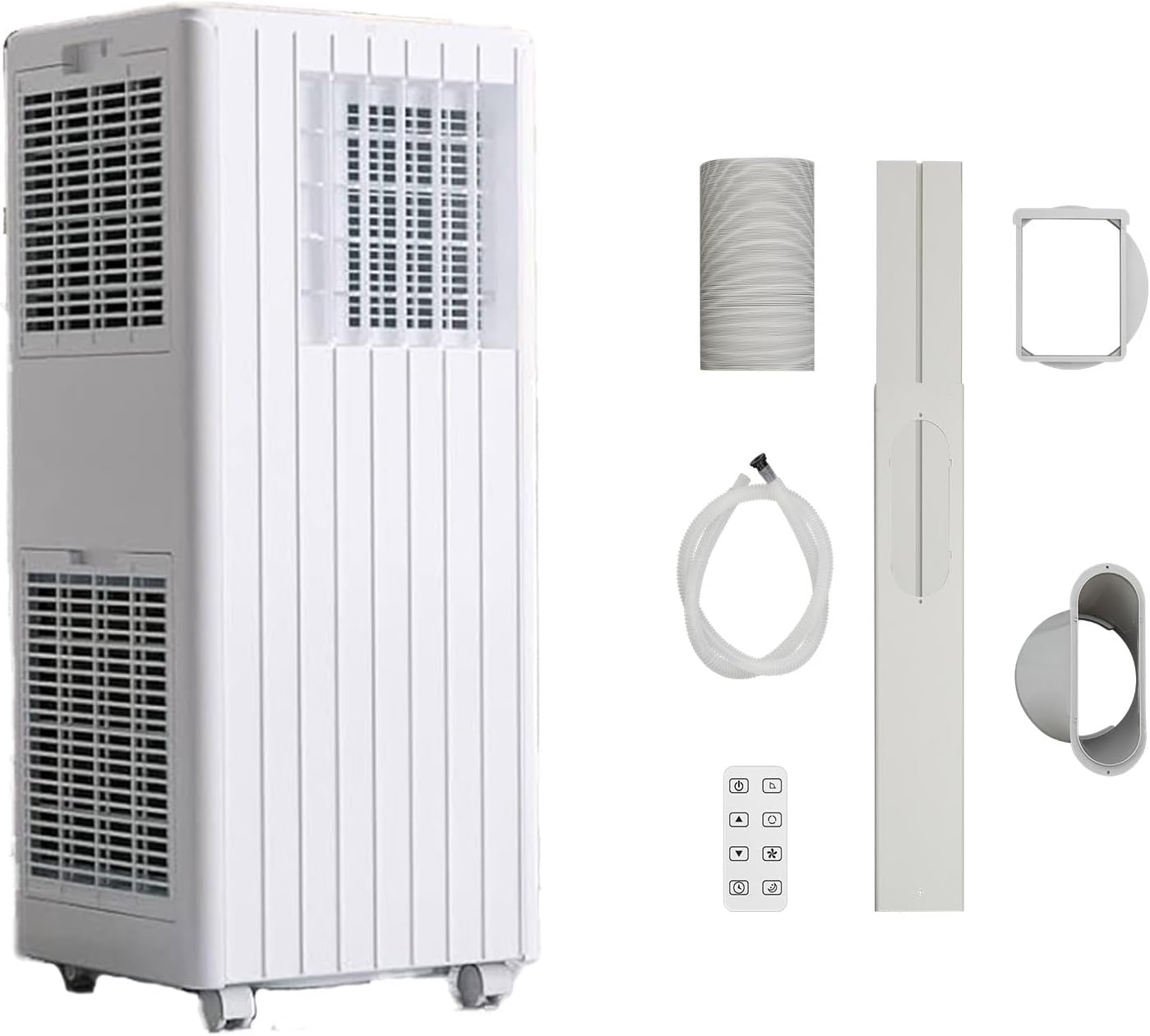 Portable Air Conditioners, 8000 BTU Portable AC, Cools up to 350 Sq. Ft 3-in-1 Mobile AC for Room with Dehumidifier Fan Sleep Mode, 24H Timer, Remote Control, and Window Installation Kit Included