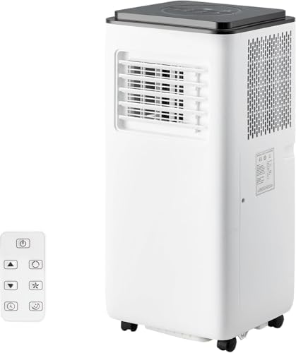 8000BTU Portable Air Conditioner, 3-In-1 Portable Room Air Conditioner with Remote, Sleep Mode, Remote Control, Cooling, Dehumidification, Cooling Area Up to 350 Sq. Ft. Office, Bedroom, White&Black
