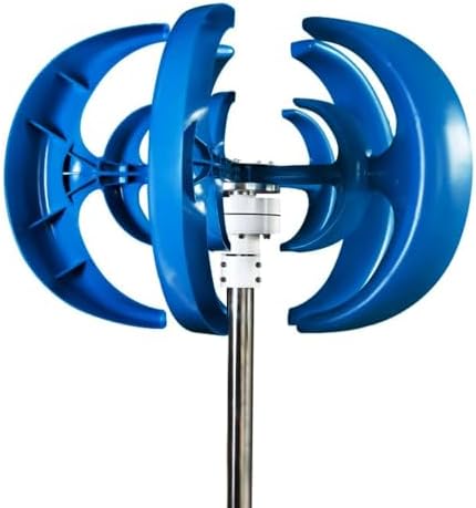 10000W Vertical Axis Wind Turbine Generator - 220V, 5 Blades, Low Wind Speed (2M/S) Home & Camping Power Solution - Durable Blue Wind Power Kit