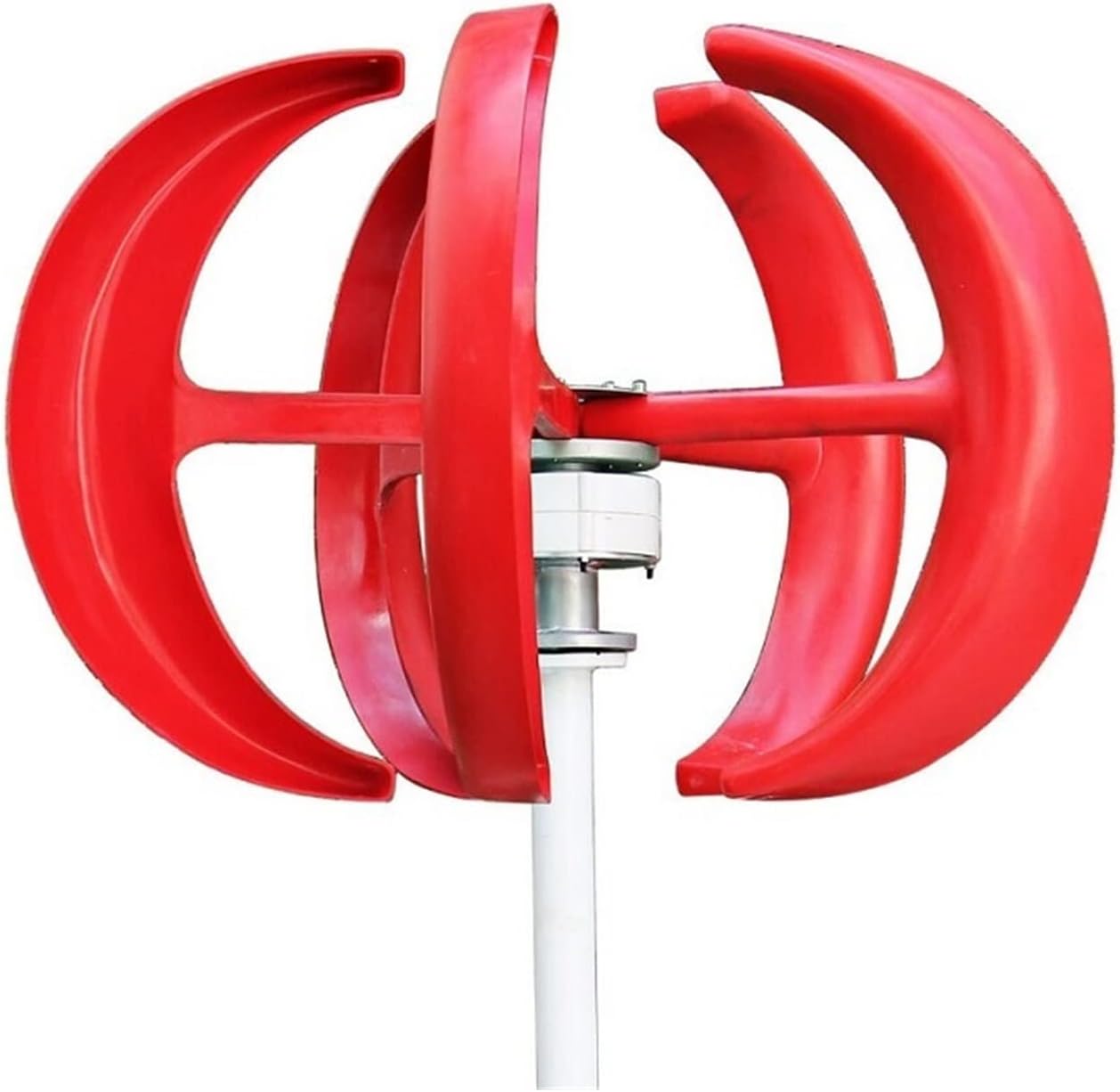 Industrial Wind Turbine Generator Wind Turbine Generator, 100w 200w 300w 5 Blades Vertical Axi Wind Turbines Generator Lantern 12V 24V Wind Turbines Kit Solar and Wind Power Parts(Red,24V_300W)