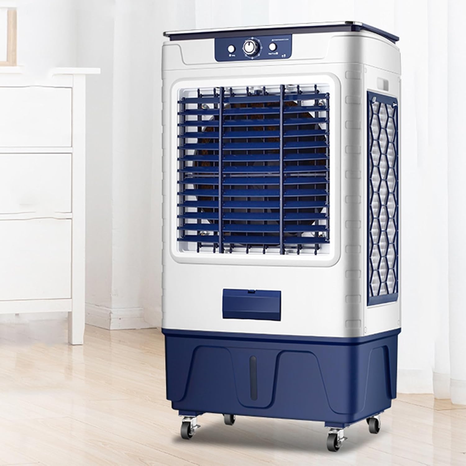 Evaporative Air Cooler, 4-in-1 Swamp Cooler Air Conditioner, 3 Speeds Indoor Use, Portable Windowless AC for Bedroom Home Office