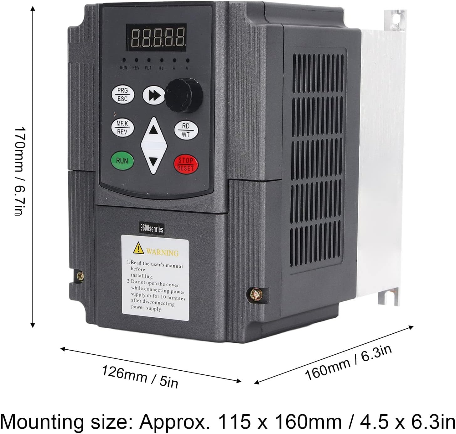 Eujgoov Solar Photovoltaic Motor Drive Inverter Variable Red Digital Display, Heat Dissipation Exquisite Craftsmanship for Frequency Converter VFD Inverter