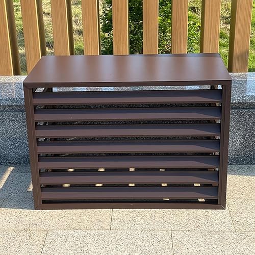 Outdoor Aluminum Air Conditioner Cover, Freestanding Privacy Screen Fence Panels Trash Can Enclosure, Condenser Protective Cover AC Unit Cover Pool Equipment Enclosure Flower Stand ( Color : Grey ,