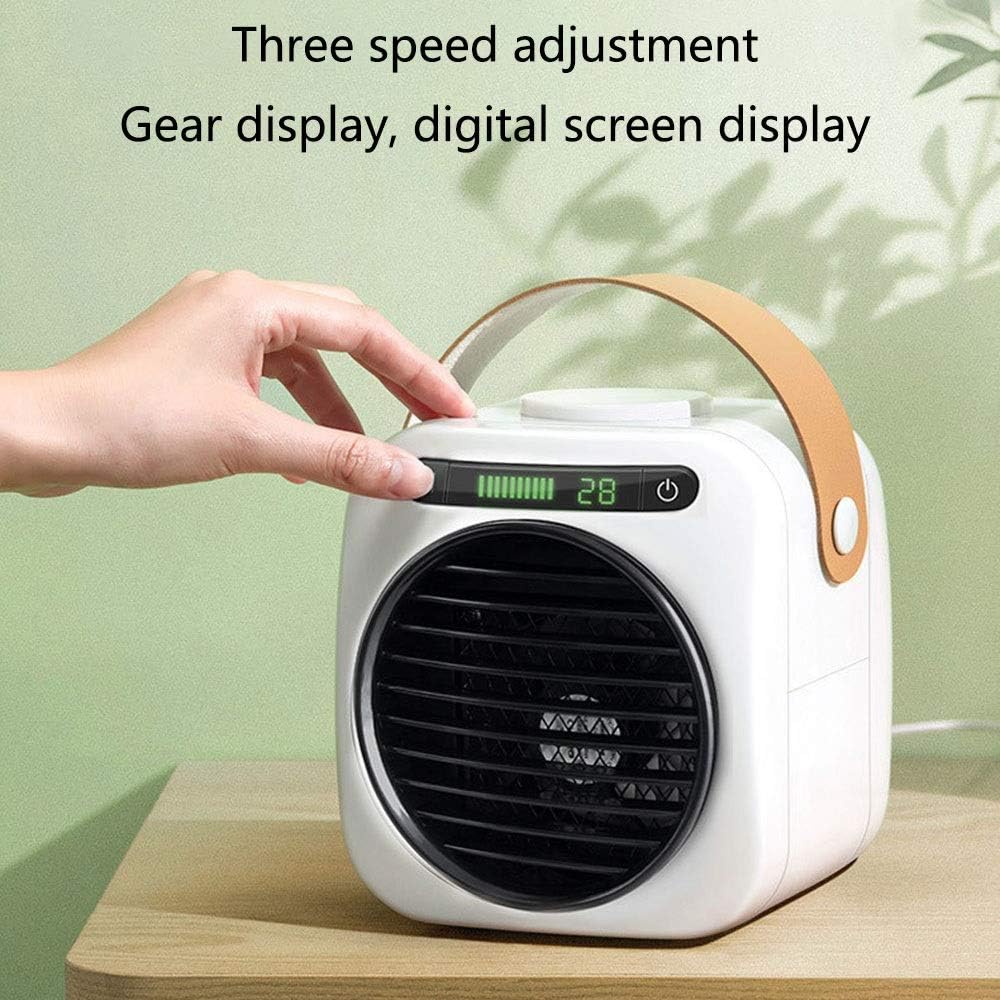 Portable Air Conditioner Fan Mini Evaporative Air Cooler with 350ml Large Water Tank Negative Ion Cooling Fan 3 Wind Speeds and LED Digital Display for Office Home Dorm Travel