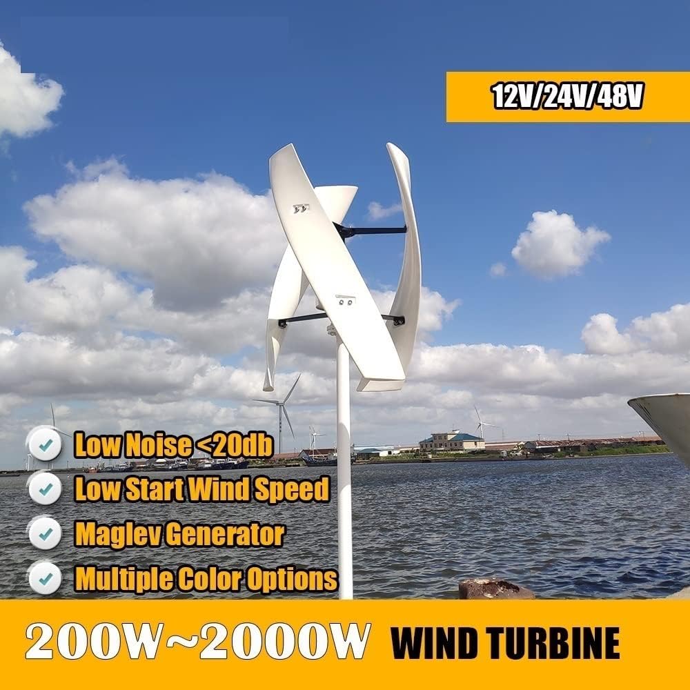 Wind Turbine, 400W Vertical Axis Permanent Magnet Wind Turbine 12v 24v Energy Windmill with MPPT Controller for Home Factory Use(Wind Controller)