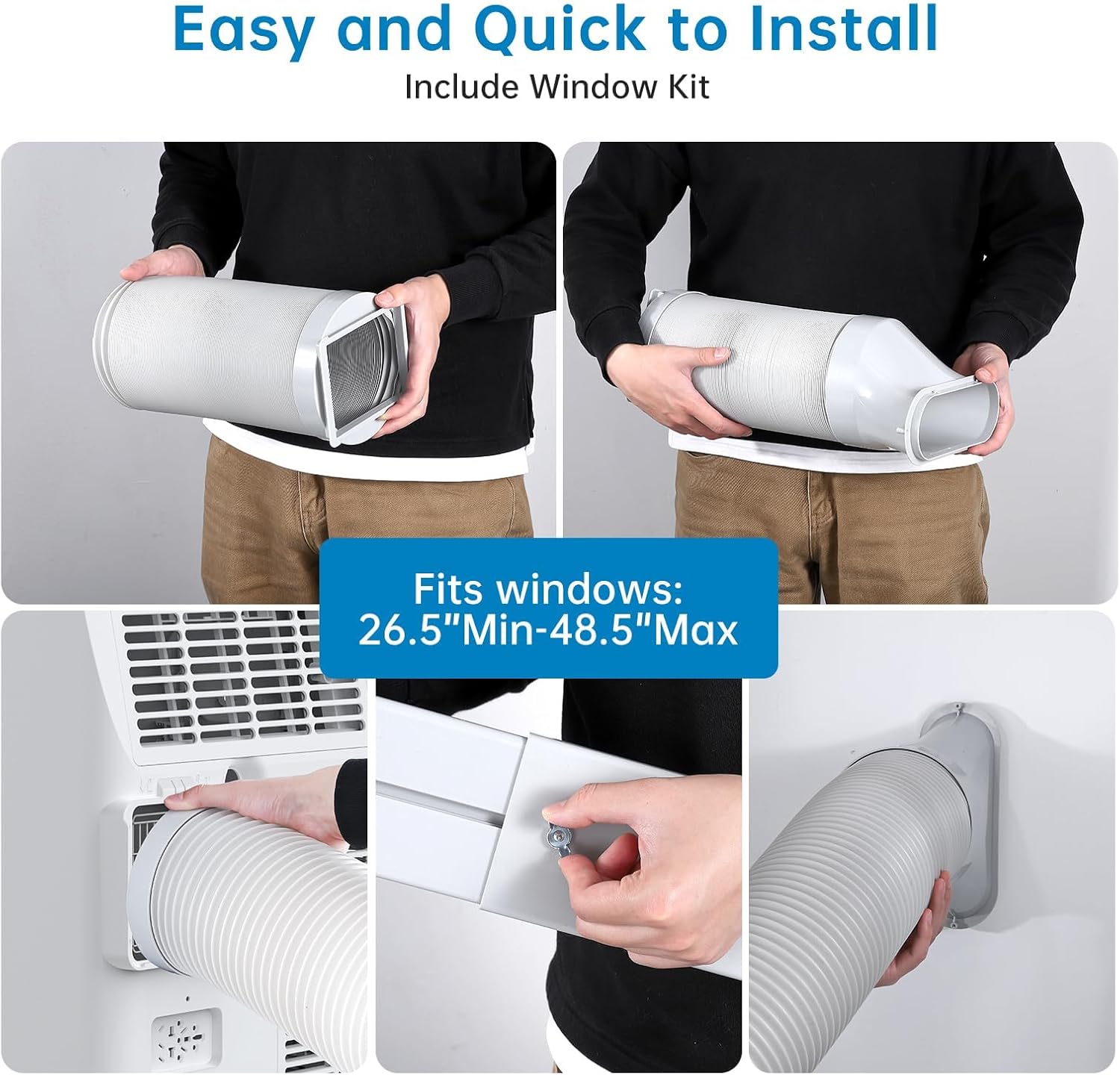 14,000 BTU Portable Air Conditioner - 3-In-1 Cooling, Fan & Dehumidifier for Rooms Up to 750 Sq.Ft | Ultra-Quiet Sleep Mode & 24H Timer | Includes Remote Control & Window Kit