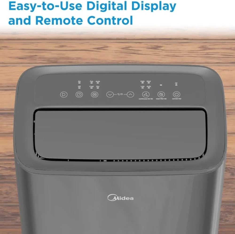 Midea 10,000 BTU DOE Smart Portable Air Conditioner with Heat, For Spaces up to 450 sq. ft., Alexa & Google Assistant Compatible, 24-hour Timer MAP10HS1XWGR-T