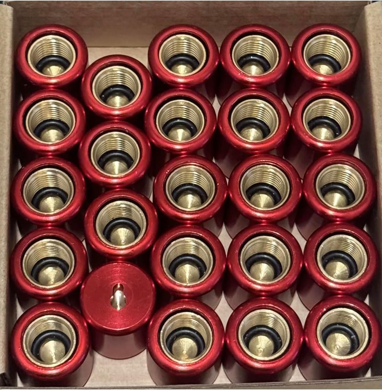 1/4 inch Pink Refrigerant locking caps 24 Pack. HVAC Tamper Resistant caps. (Tool Sold Separately) Safe guard your AC systems efficiency and the environment from lost or accidental Miss-Use. ECWB (24)