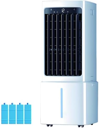 3-In-1 Swamp Cooler Fan, Evaporative Air Cooler With Display & Remote, Portable Air Conditioners with 2.4 Gal Tank, 4 Ice Packs, 3 Speeds, 3 Modes, 12H Timer For Bedroom