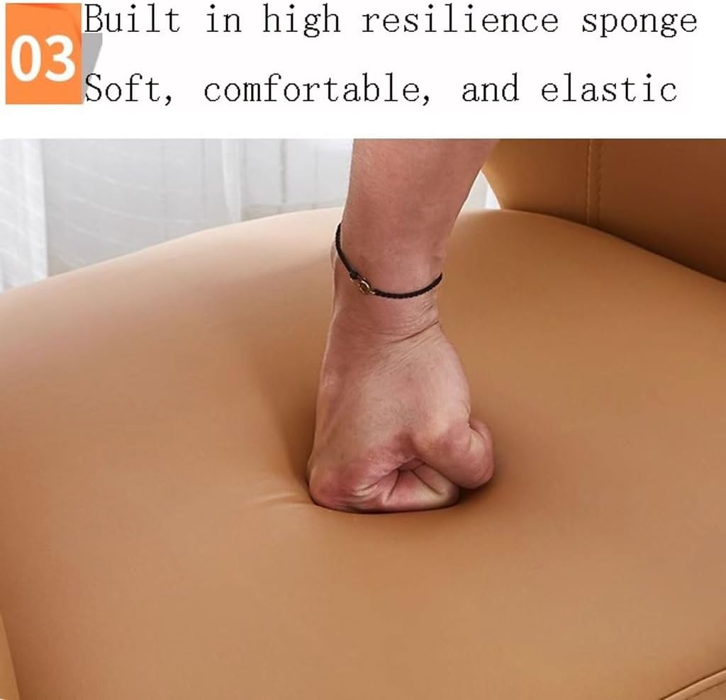 AYARNA Kitchen Dining Chairs Wear Resistant Leather Modern Living Dining Room Accent Arm Chairs Carbon Steel Legs Office Lounge Chair(Yellow+Grey)