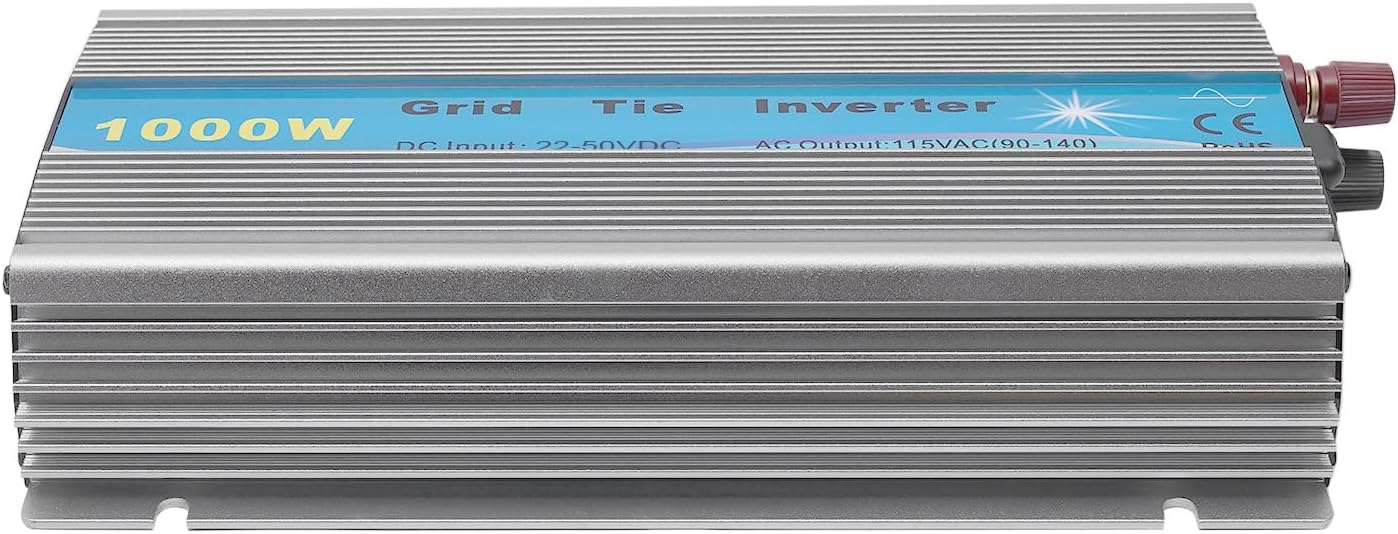 1000W Solar Grid Tie Micro Inverter, Solar Power Inverters w/Heat Dissipation Holes MPPT DC 22-50VDC PV Input, Automatic Identification Power Inverters for Residential, Commercial Areas