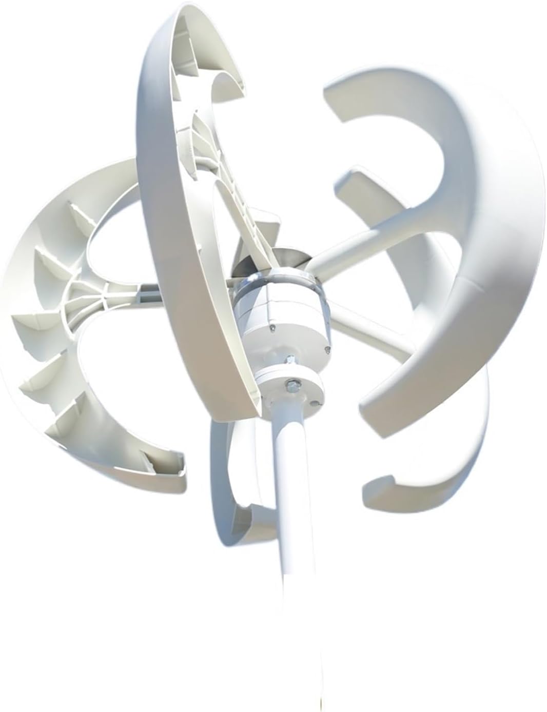 Wind Turbines, 5000W Home Low Noise Wind Power Turbine Electric Generator 5KW 12V 24V Vertical Windmill Low Wind Speed Starting Wind Turbines(White,24V)
