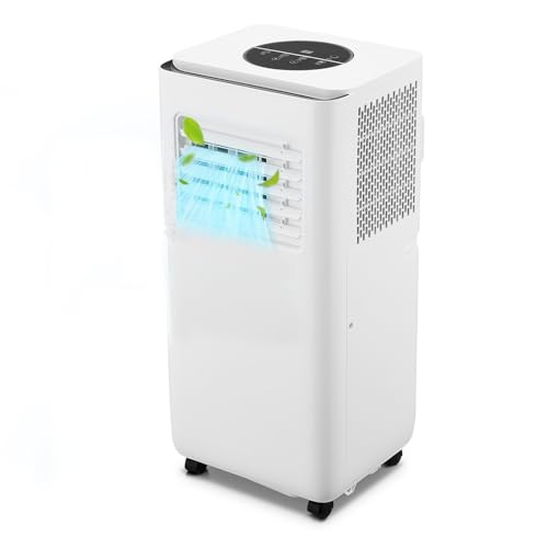 10000 BTU Portable Air Conditioner,3 In 1 AC Unit Cools 450 Sq Ft Fast,Remote 24H, Built-In Dehumidifier, Fan Mode,Window Kit Included for Bedroom Office Dorm White