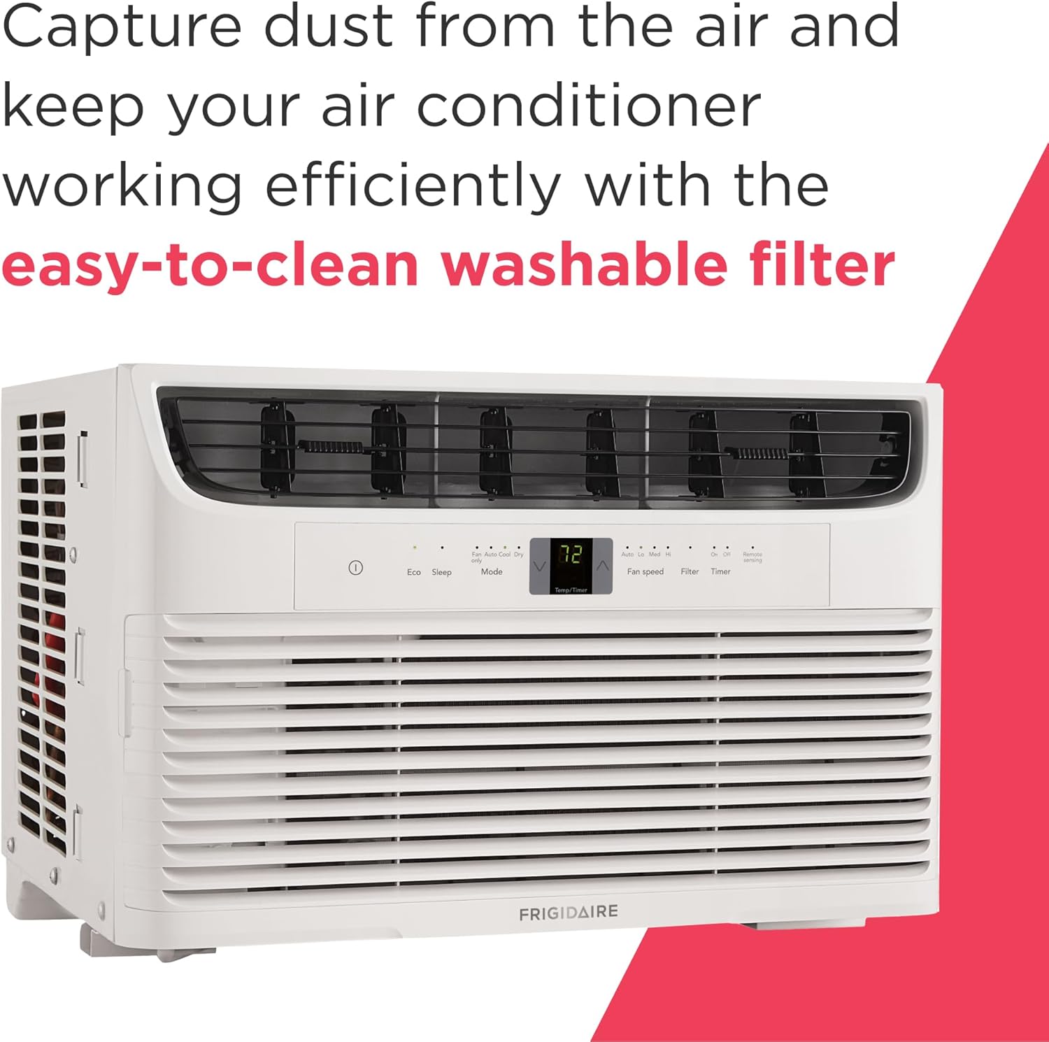 Frigidaire 6,000 BTU Window Air Conditioner with Remote Control, Cools Up to 250 Sq. Ft., Quiet Operation, Eco Mode, 3 Fan Speeds, Auto Restart, White