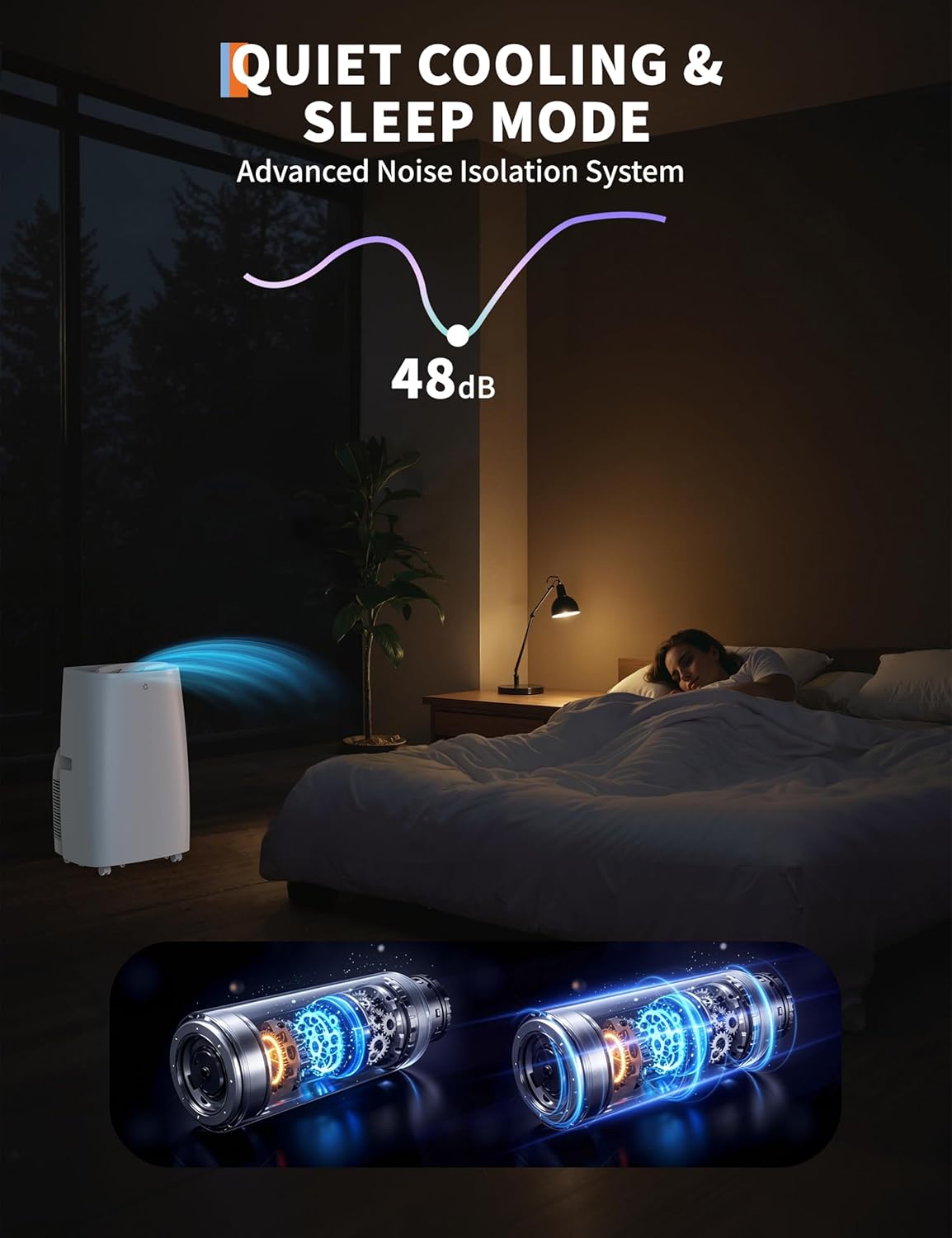 14,000 BTU Portable Air Conditioner,3 in-1 Portable AC Unit Cools/Fan/Dehumidifier up to 750 sq.ft,Ac unit with 24H Timer,Remote Control,Bedroom