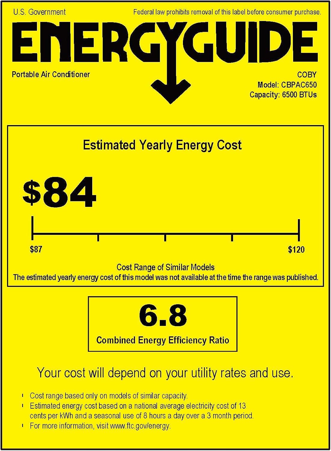 COBY Portable Air Conditioner 3-in-1 AC Unit, Dehumidifier & Fan, Air Conditioner 9,000 BTU Portable AC Unit for 400 Sq. Ft. with Remote Control, 24-Hour Timer, & Installation Kit