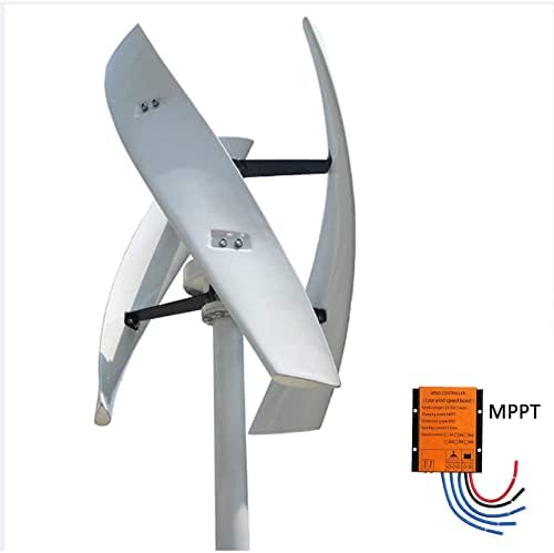 12000W Quiet Vertical Axis Wind Turbine Generator, 220V 12V 24V 48V Magnetic Levitation System with MPPT Controller for Home & Street Lighting, Eco-Friendly (White)