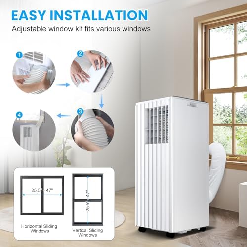 8000Btu Portable Air Conditioner, 3 in 1 portable ac unit with fan, dehumidification, cooling 350sq.ft, room air conditioners with smart control, remote control, ultrafiltration dust removal