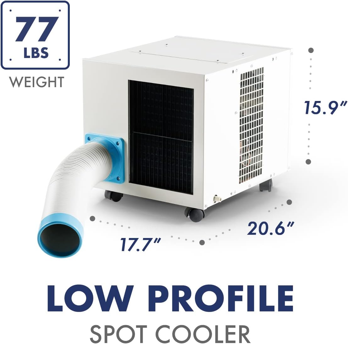 Uninex SAC25FC Indoor/Outdoor KOOLZONE Mobile Spot Cooler with Casters, Low Profile, Floor Type, Industrial Grade, 9,210-BTU, R410A Refrigerant