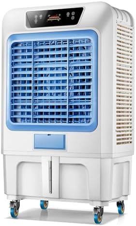 Portable Swamp Cooler Air Conditioner, 3 Modes, 3 Speeds, 6 Ice Packs, 12H Timer & Remote, Evaporative Cooling Fan for Room, Garage, Patio