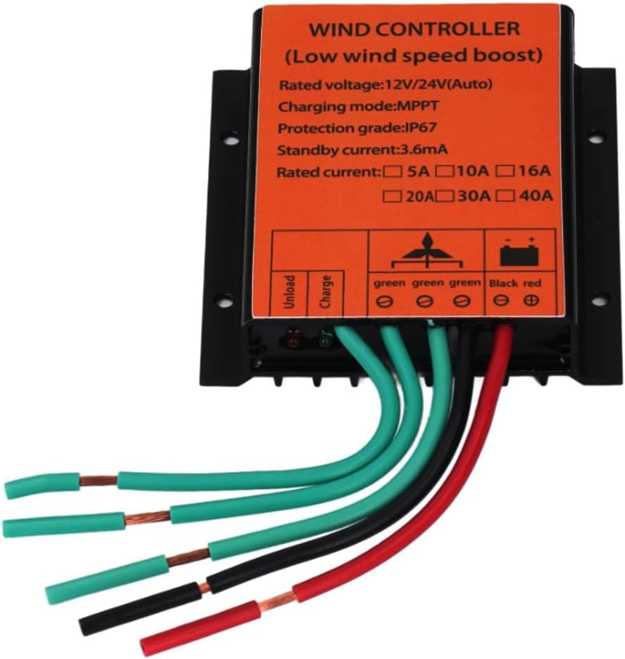 Waterproof DC 12V 24V 48V 220V Charge Controller, 8000W10A-40A MPPT Charge Controller for Wind Turbine Generator Windmill Alternator Battery Regulator